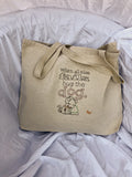 Hug The Dog Embroidered Canvas Tote