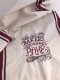 Sassy Embroidered Dish Towel. “Bakers Gotta Bake” Funny Saying on an old style Dish Towel