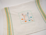 Embroidered Vintage Style Kitchen Towel with Dancing Spoons | stitchywoman.net