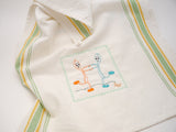 Embroidered Vintage Style Kitchen Towel with Dancing Spoons | stitchywoman.net