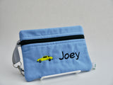 Personalized Blue Utility Bag Embroidered with Name and Symbol Back to School Gift for Students, Friends