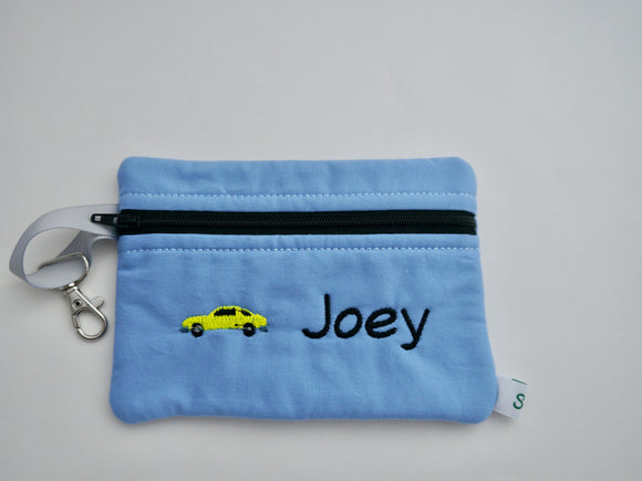 Personalized Blue Utility Bag Embroidered with Name and Symbol Back to School Gift for Students, Friends