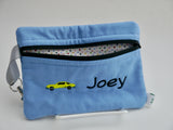 Personalized Blue Utility Bag Embroidered with Name and Symbol Back to School Gift for Students, Friends