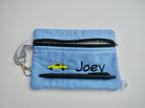 Personalized Blue Utility Bag Embroidered with Name and Symbol Back to School Gift for Students, Friends