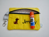 Back to School or Back to Life Yellow Personalized Utility Bag Embroidered Name and Symbol Great Gift for Anyone ready to get back to Living