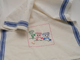 Vintage Style Kitchen Towel Embroidered Dancing Cups | stitchywoman.net