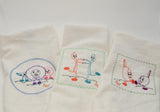 Vintage Style Kitchen Towel Embroidered Dancing Cups | stitchywoman.net