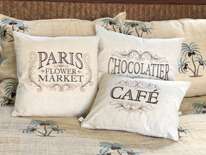 3 Embroidered French Cafe Pillow Covers  | stitchywoman.net