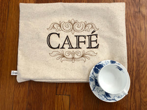 Pillow Cover Embroidered "Cafe" | stitchywoman.net