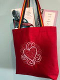 Heart Embroidered Tote Bag | stitchywoman.net