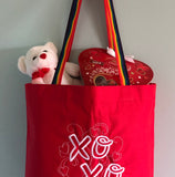 Kisses XO Embroidered Tote Bag | stitchywoman.net