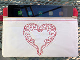 iPad or Tablet Bag Embroidered Heart | stitchywoman.net