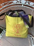 Wine Glass Embroidered "Natalie"  Tote Bag   | stitchywoman.net