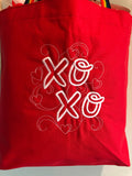 Kisses XO Embroidered Tote Bag | stitchywoman.net