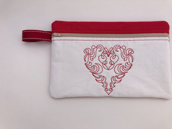 iPad or Tablet Bag Embroidered Heart 2 | stitchywoman.net