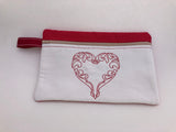 iPad or Tablet Bag Embroidered Heart | stitchywoman.net