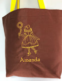 Chicken Lady Embroidered Tote Bag | stitchywoman.net