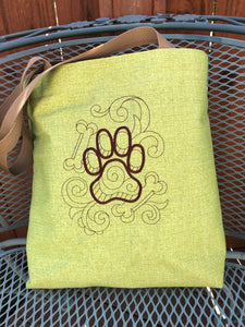 Dog Paw Embroidered "Baxter" Tote Bag | stitchywoman.net