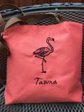 Flamingo Embroidered "Tawna" Tote | stitchywoman.net