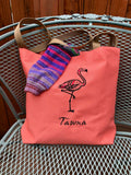 Flamingo Embroidered "Tawna" Tote | stitchywoman.net