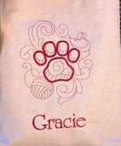 Cat Paw Embroidered "Gracie" Tote Bag | stitchywoman.net