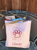 Cat Paw Embroidered "Gracie" Tote Bag | stitchywoman.net