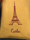 Eiffel Tower Embroidered Tote Bag | stitchywoman.net