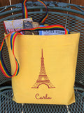 Eiffel Tower Embroidered Tote Bag | stitchywoman.net