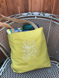 Hummingbird Embroidered Tote Bag "Rosalie" bag | stitchywoman.net