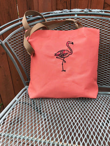 Flamingo Embroidered "Tawna" Tote | stitchywoman.net